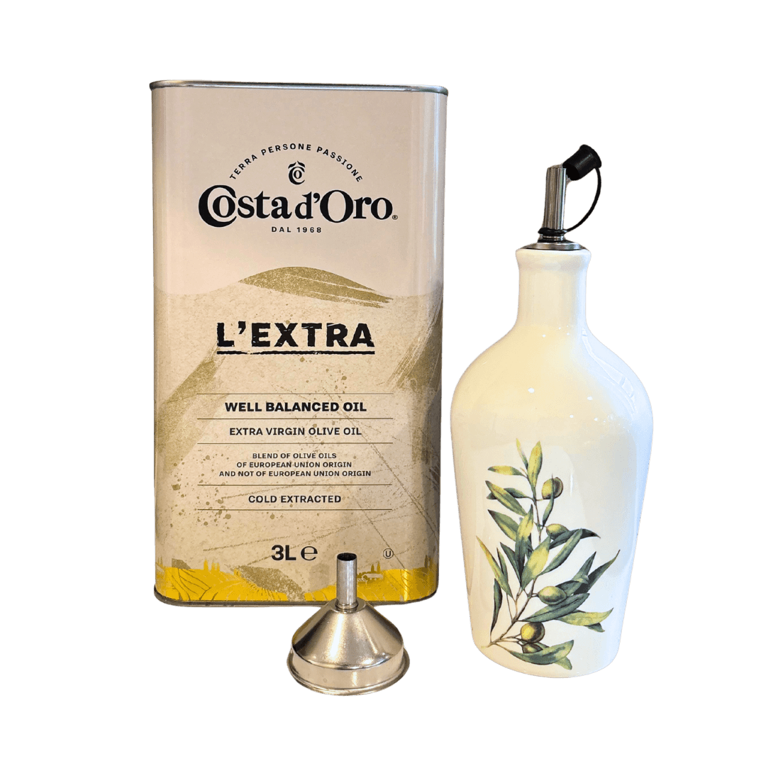 l’Arte dell’Olio Set – 3L Extra Natives Olivenöl + Keramikflasche