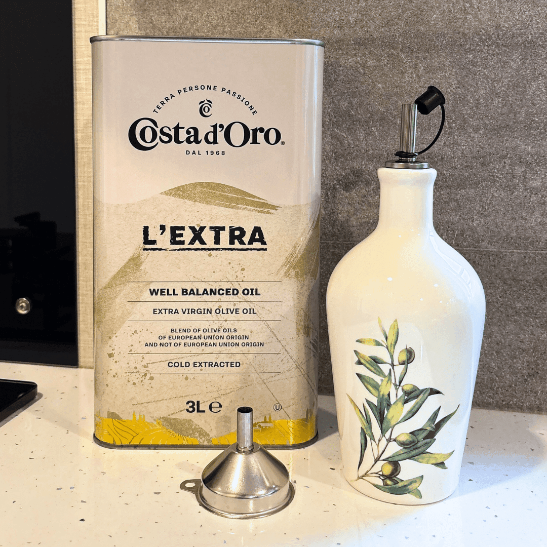 l’Arte dell’Olio Set | 3L Extra Vierge Olijfolie + Keramische Schenkfles