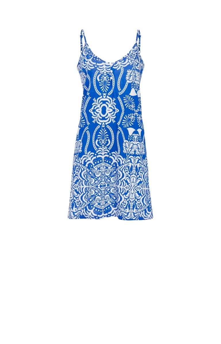 Ringella Nachthemd met spaghetti bandjes 6221012 211 royal Pyjama / Nachthemd - royal - Maat 38