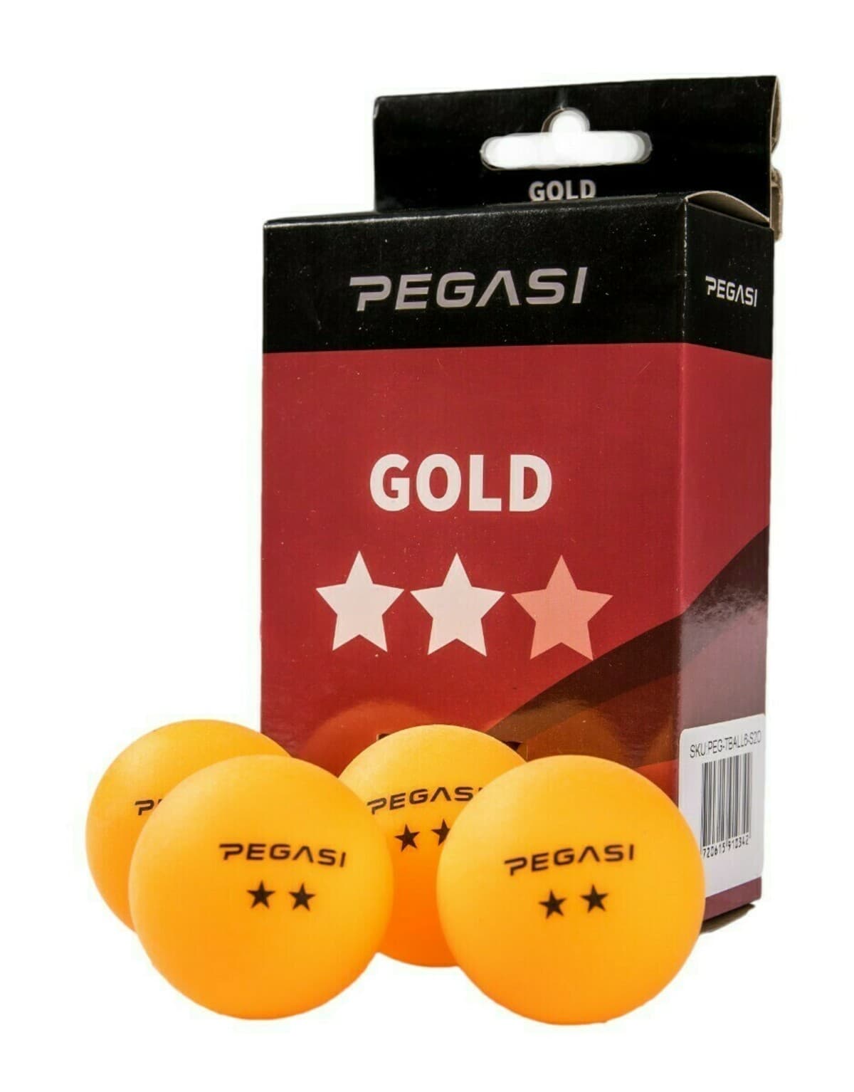 Pegasi 2 ster pingpong ballen 6st. Oranje