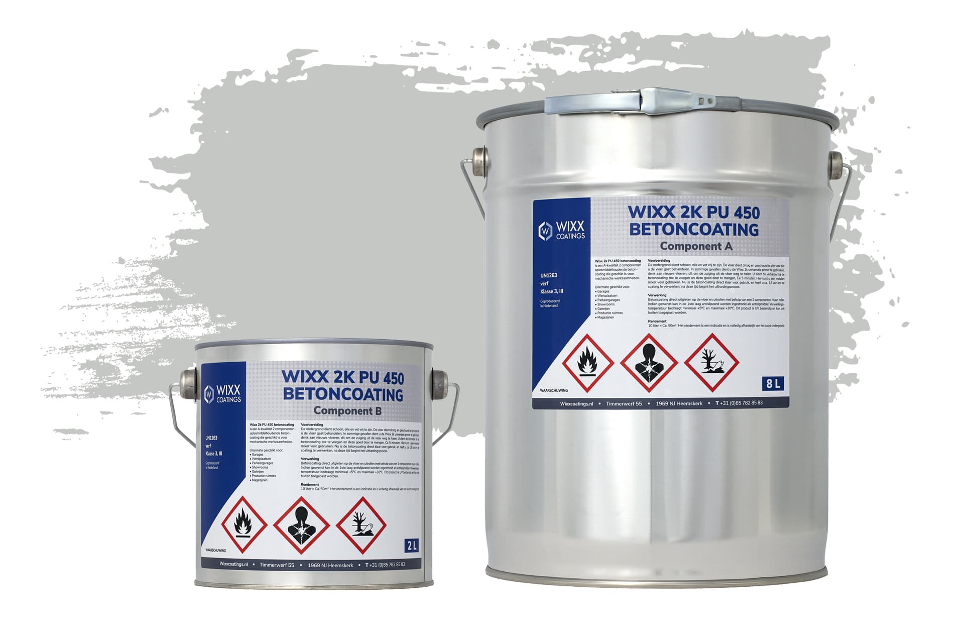 Wixx 2K PU 450 Betoncoating RAL 7035 | Lichtgrijs 10L