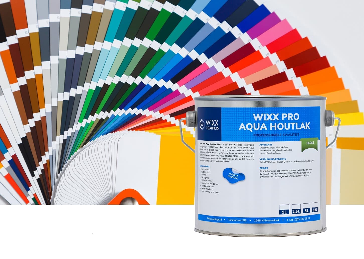 Wixx PRO Aqua Houtlak Gloss Mengkleur 1L