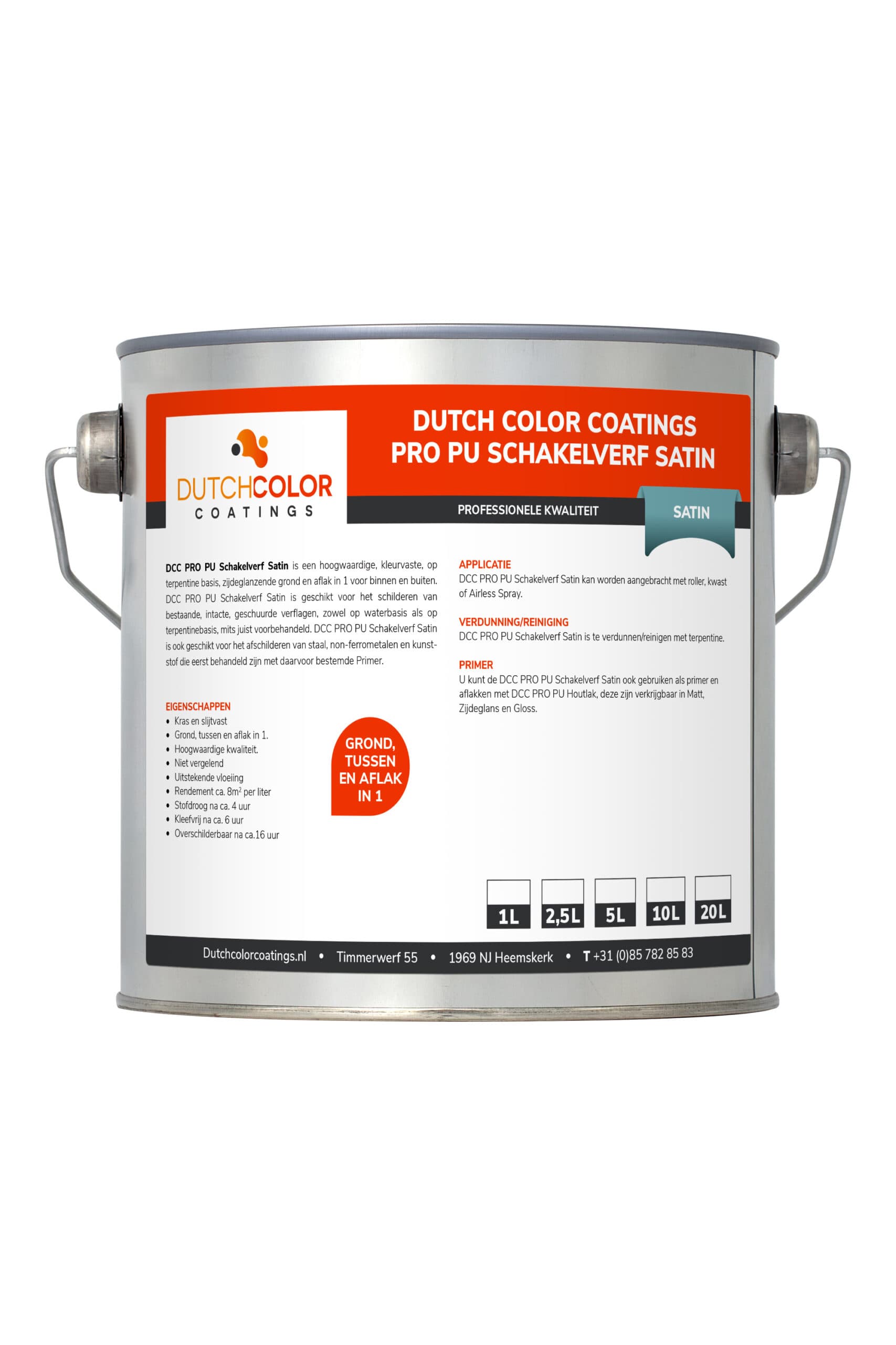 DCC PRO PU Schakelverf Satin RAL 9010 | Zuiver Wit 5L