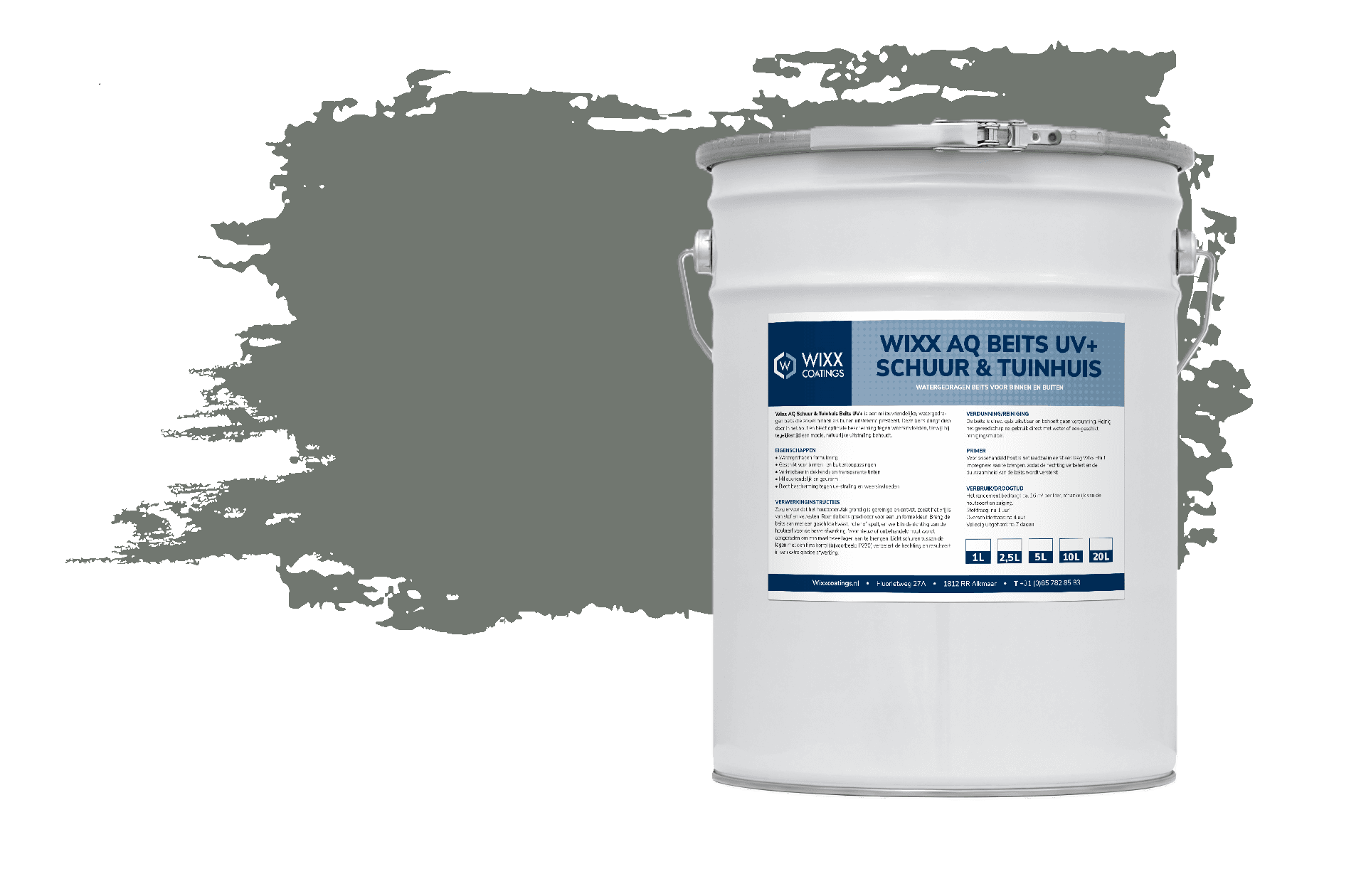 Wixx AQ Schuur en Tuinhuis Beits UV+ Grijs 20L
